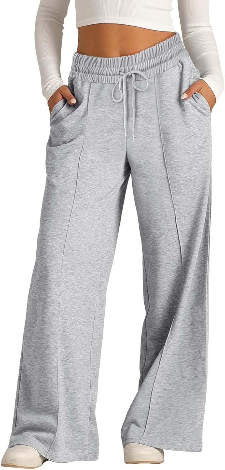 Ikevan Girls Oversized Wide Leg Sweatpants with Pockets