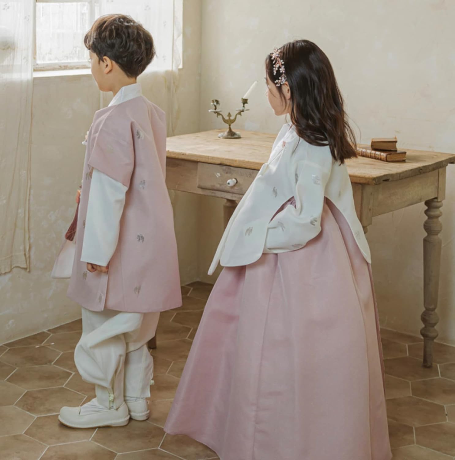 Special Occasion Girls Ivory Hanbok Dress