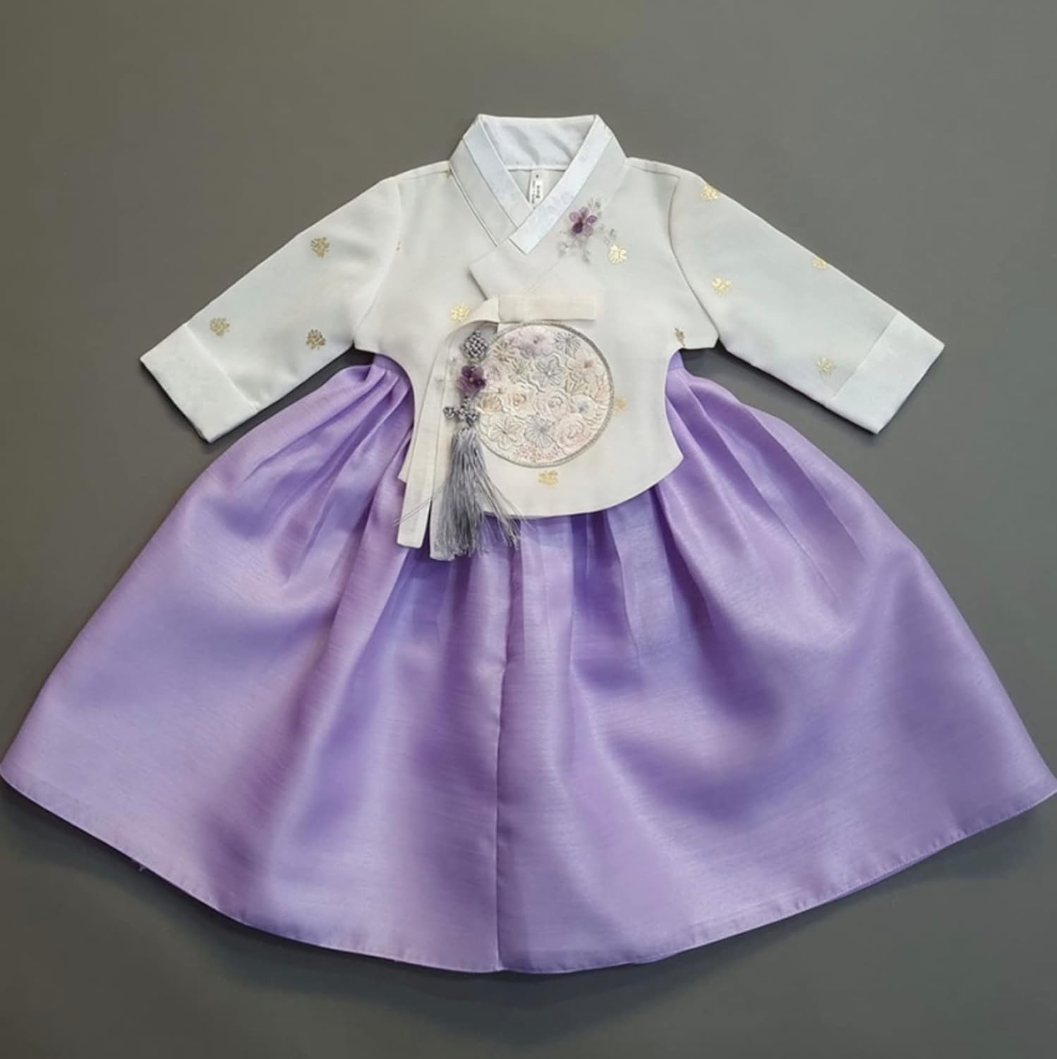 Ivory Foil Dangui Purple Girl Hanbok