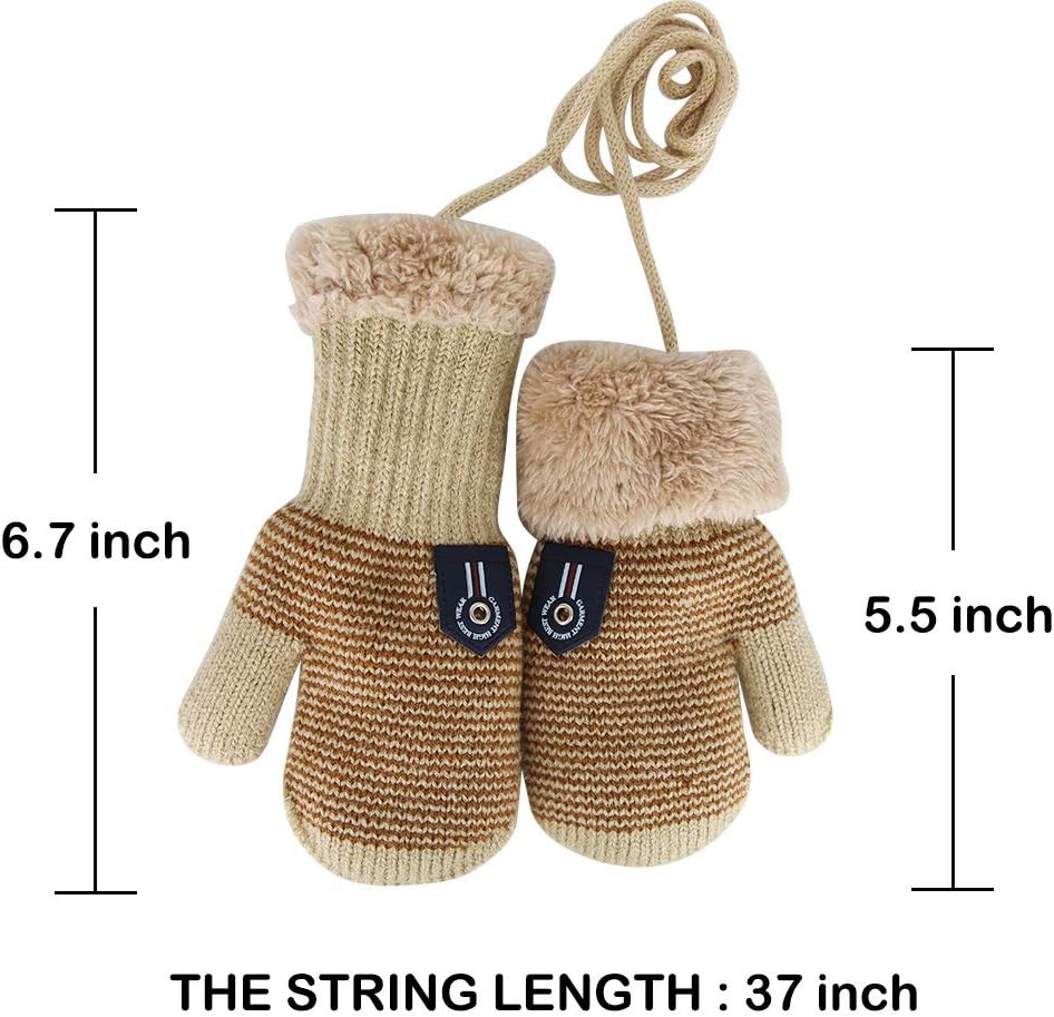 ORVINNER Winter Sherpa Lined Mittens for Babies