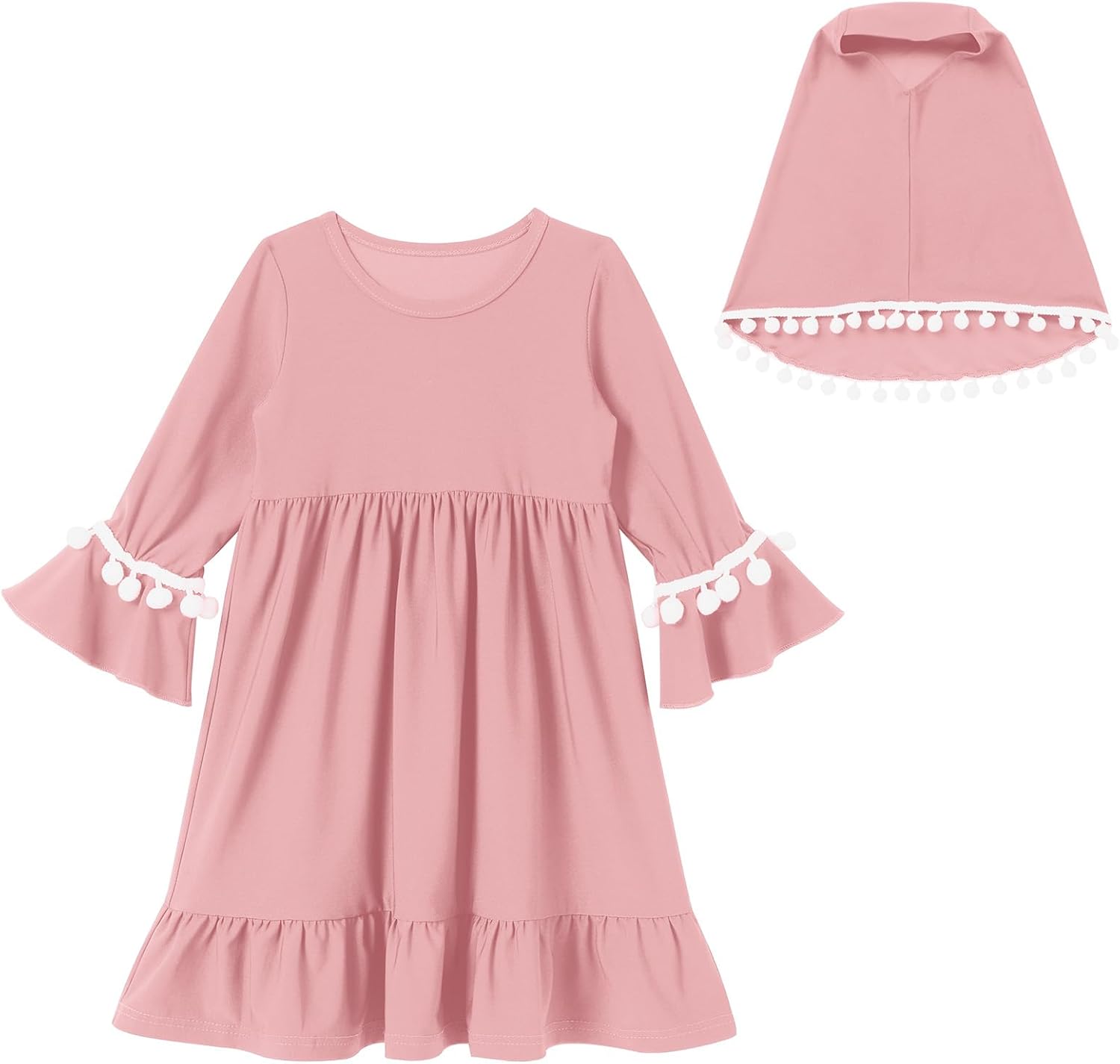 IBTOM CASTLE Abaya Hijab Set for Baby Girls 2-Pack