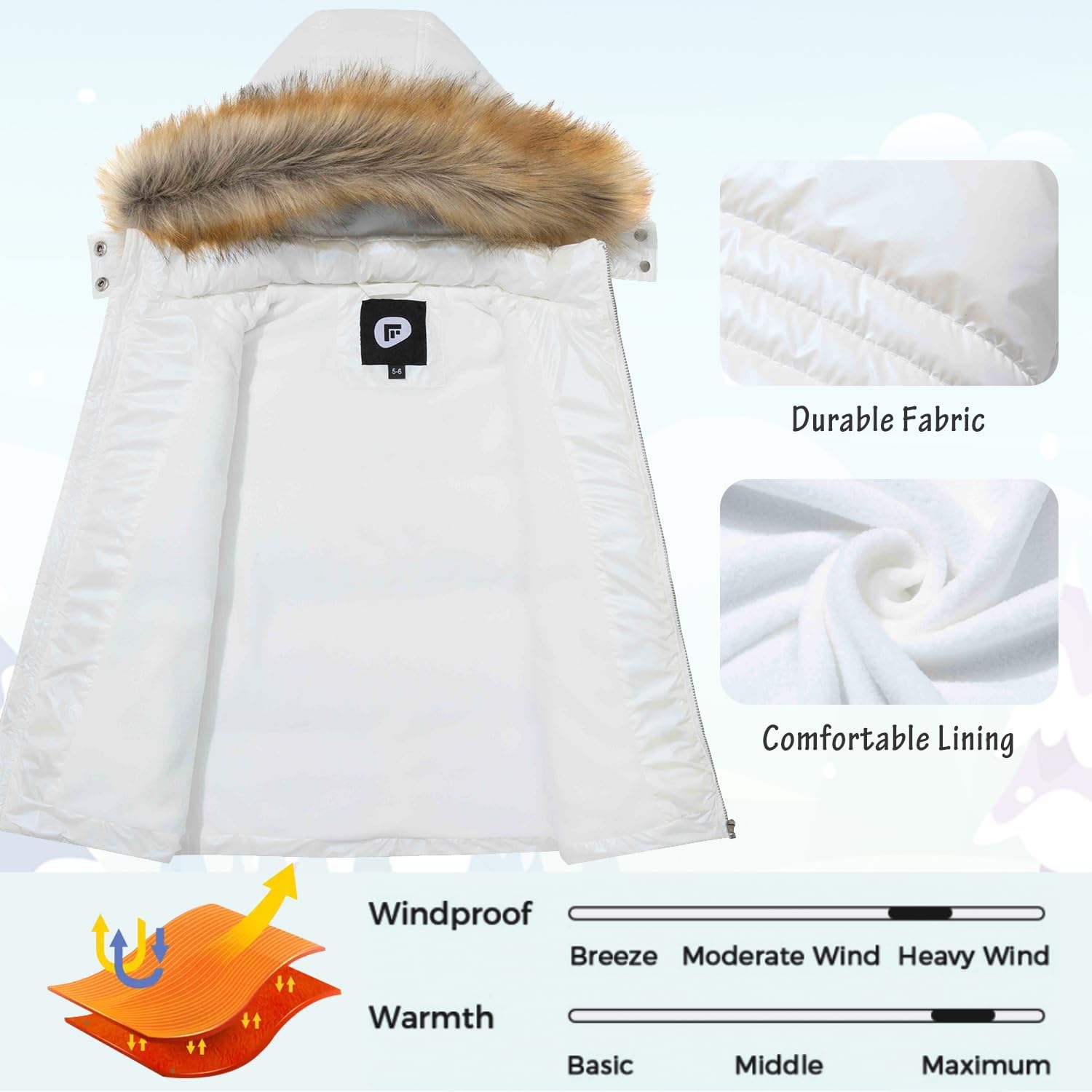 Garemcy Girls Metallic Winter Coat Insulated