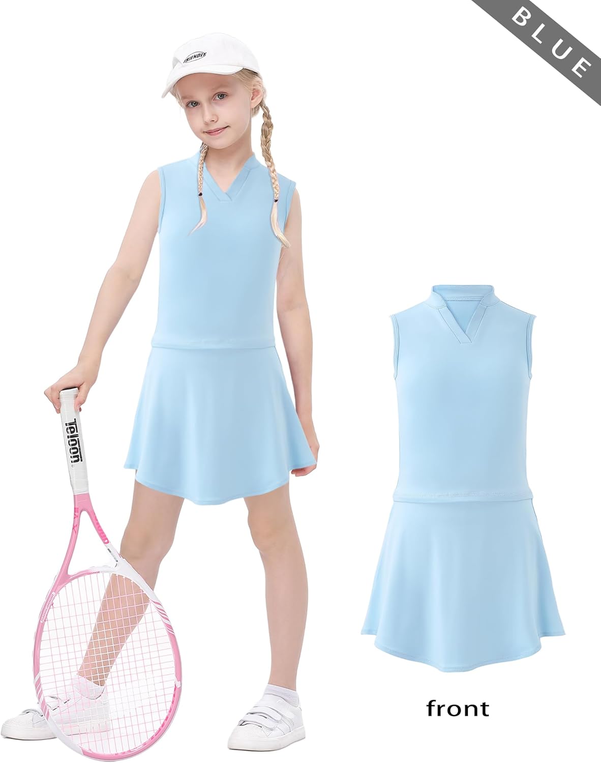 LionJIE Kids Girls Tennis Golf Dress Outfit