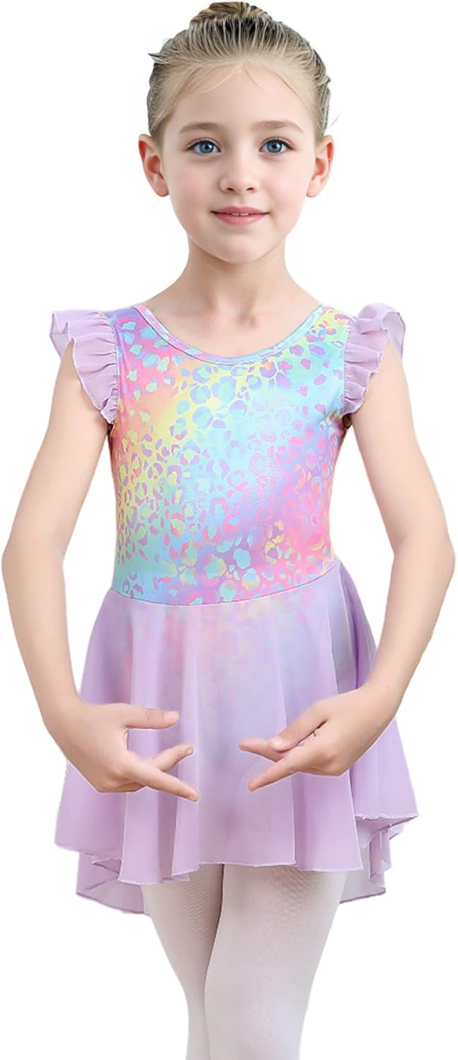 Classical Ruffle Sleeve Tutu Dress for Girls