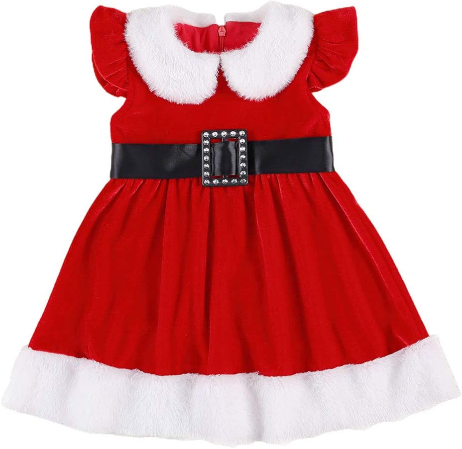 J Christmas Toddler Girls Set Red velvet Fur