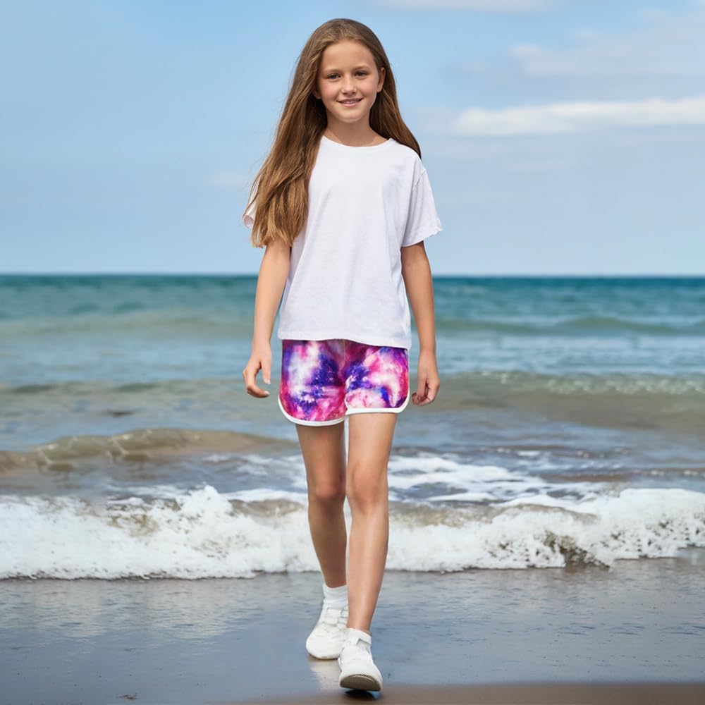 sweet dolphins athletic shorts for girls 5-16 years