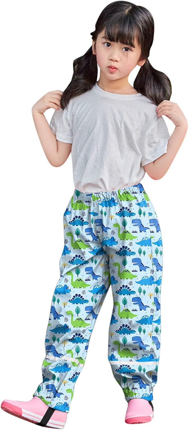 Cartoon Dinosaur Print Rain Pants