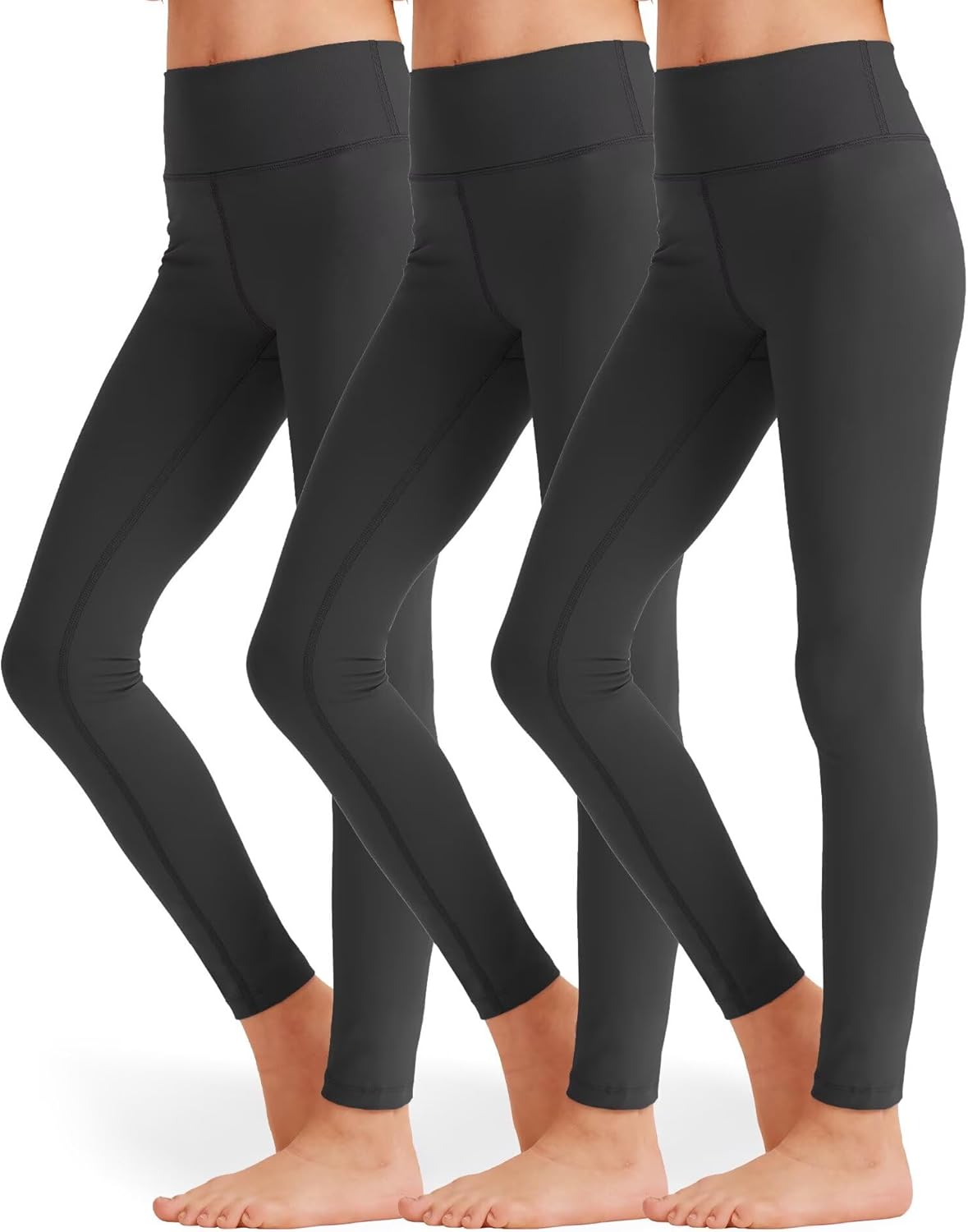 3 Pack Girls Black Athletic Leggings Increasing Confidence Perfect for Gym Beyond