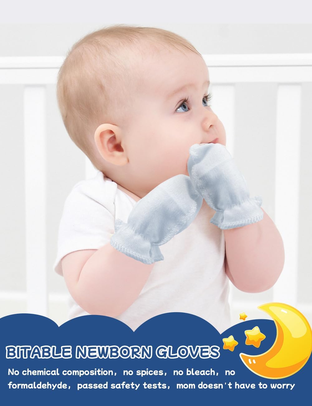 ZURLEFY Cute Baby mittens newborn no scratch gloves