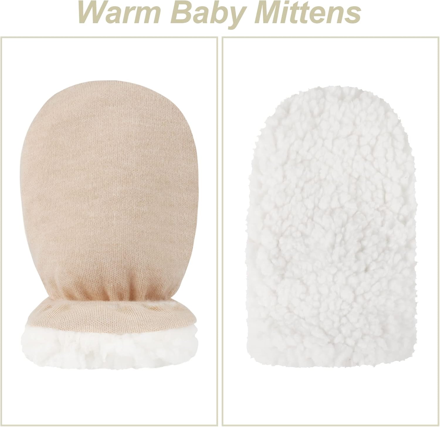 Hicdaw 2 Pairs Baby mittens Newborn to 18 Month