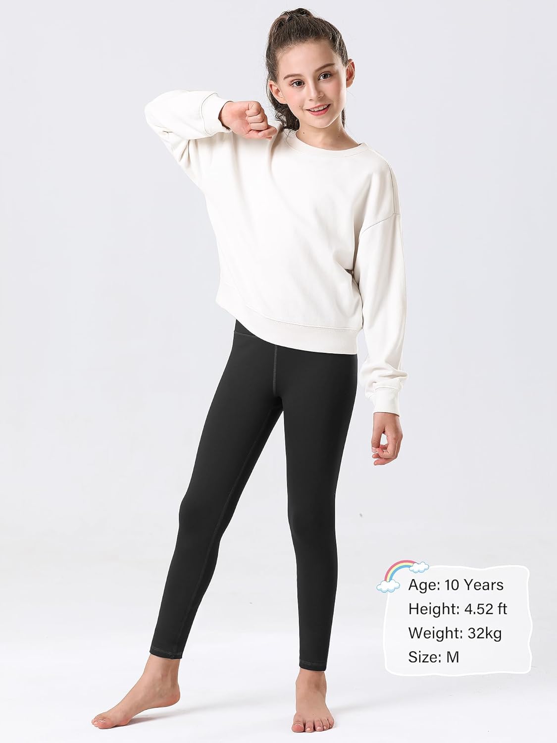Stelle Girls Fleece Lined Leggings Youth High WaistWarm Winter Athletic Yoga Pants