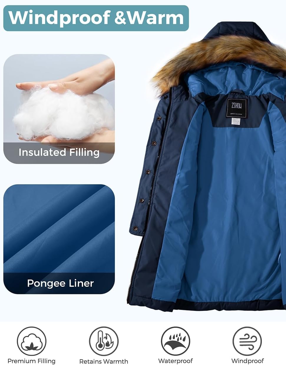 ZSHOW Girls WaterproofWinter Parka