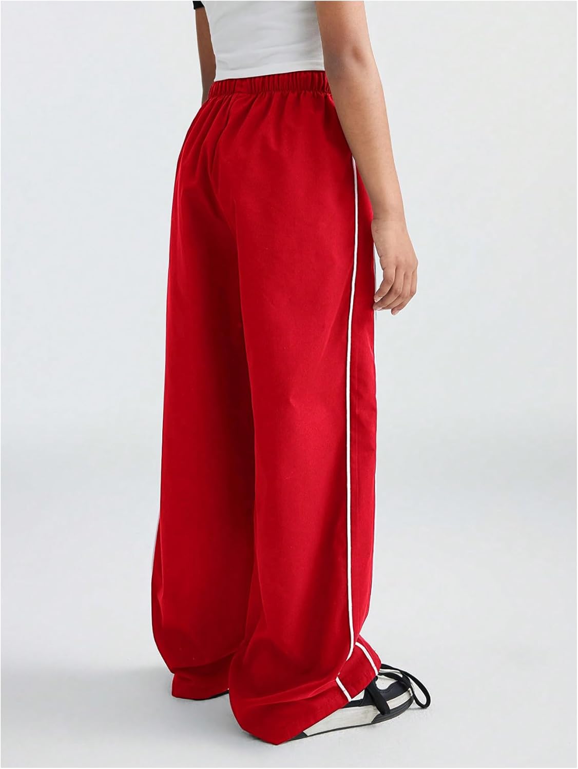 Girls Trendy Wide Leg High Waist Track Pants Unisex Active Fashion