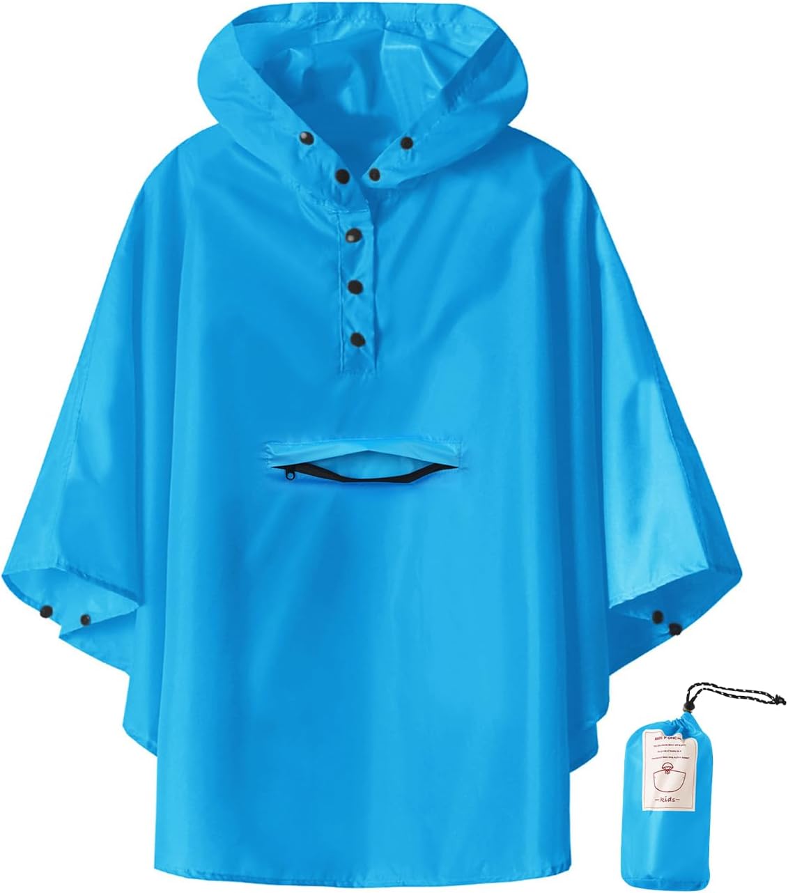 SaphiRose Lightweight rain poncho jacket for kids