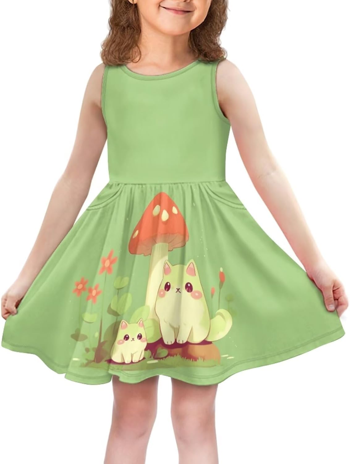 Girls Summer Midi Dress with Pockets