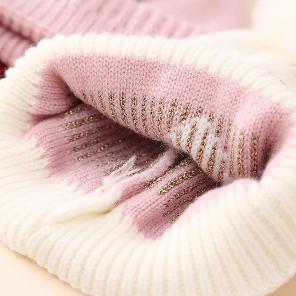 Surakey Baby Knitted Hat with Pompom Winter Beanie for Newborns