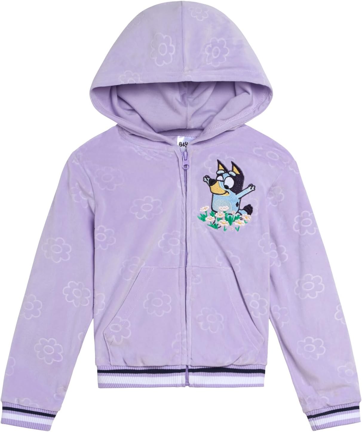 Bluey Girls Velour Zip-Up Hoodie Jogger Pants Set