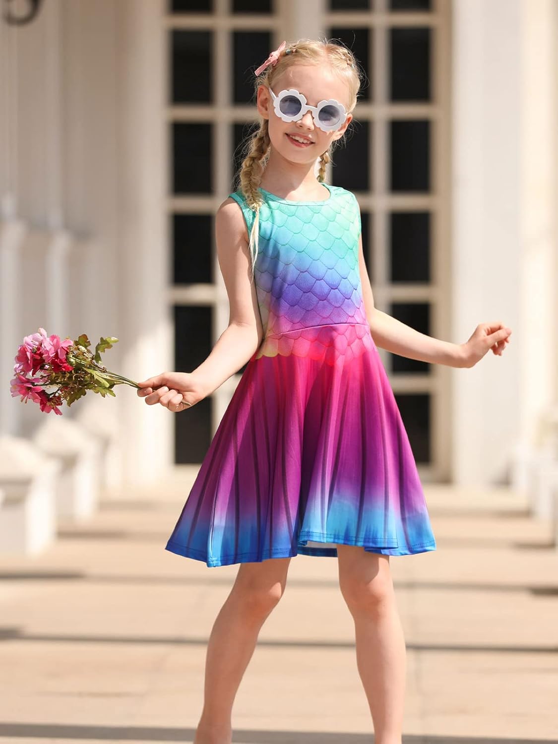 Funnycokid Mermaid Dress Adorable Summer Outfit