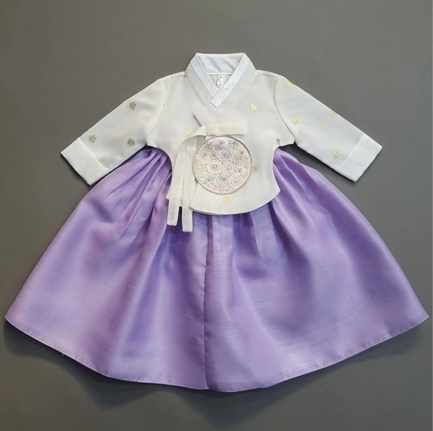 Ivory Foil Dangui Purple Girl Hanbok