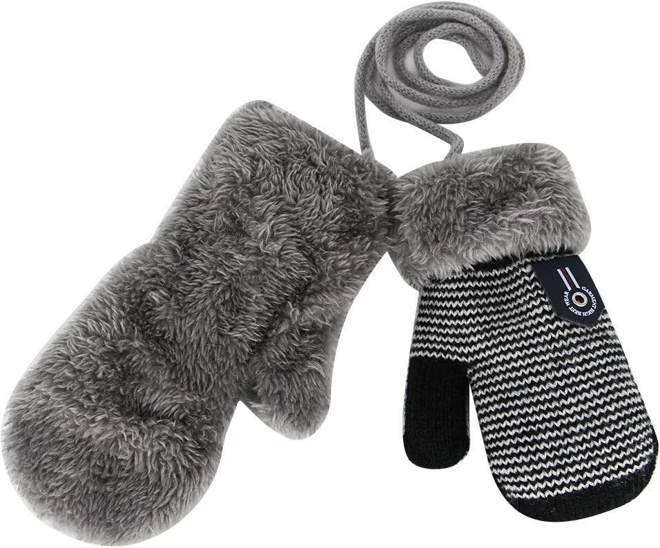 ORVINNER Winter Sherpa Lined Mittens for Babies