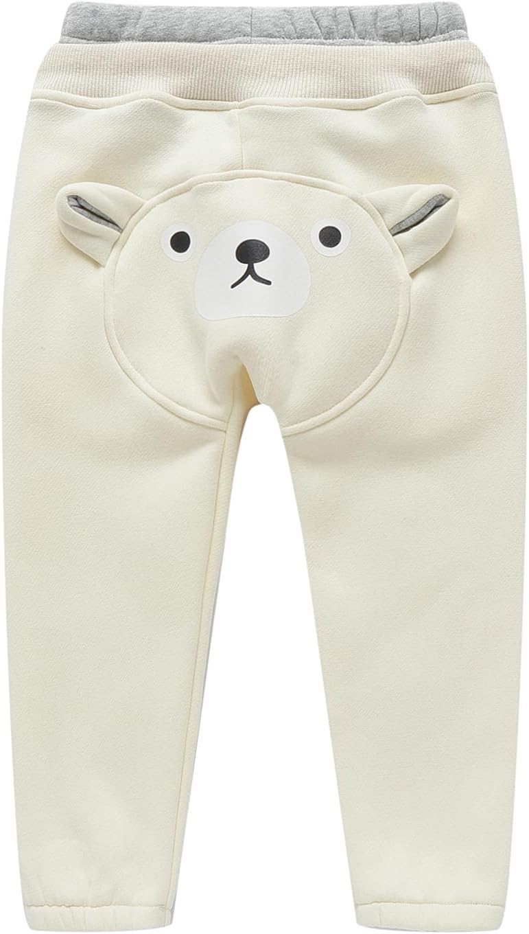 Perfect Kids Fleece Jogger Pants Adorable Bear Design