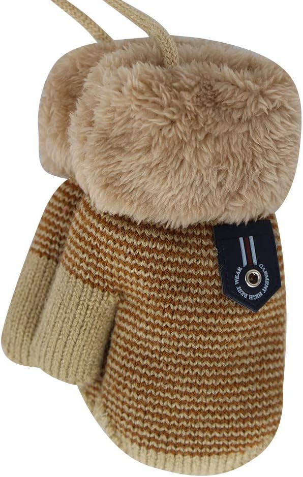 ORVINNER Winter Sherpa Lined Mittens for Babies