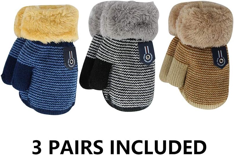 ORVINNER Winter Sherpa Lined Mittens for Babies
