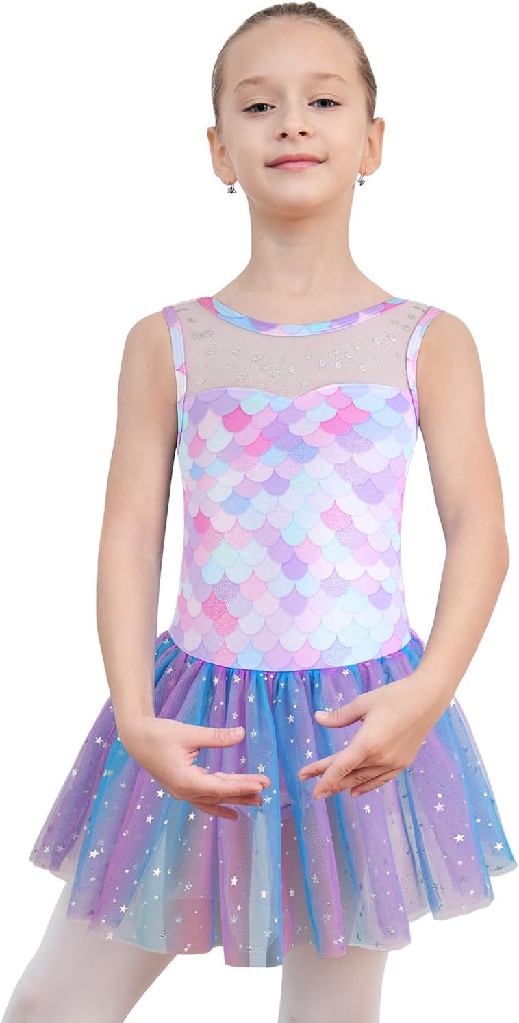 Sparklingle Ballet Leotard with Tutu for Girls