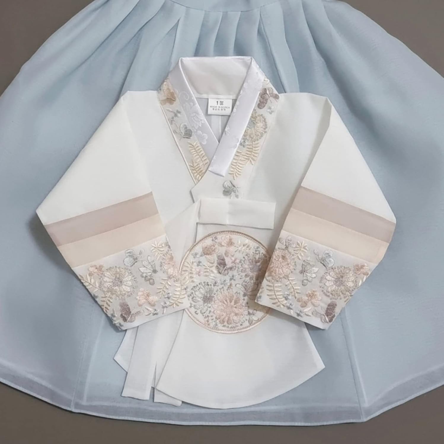 Stylish Sky Dangui Korean Hanbok Dress for Kids 10015yo
