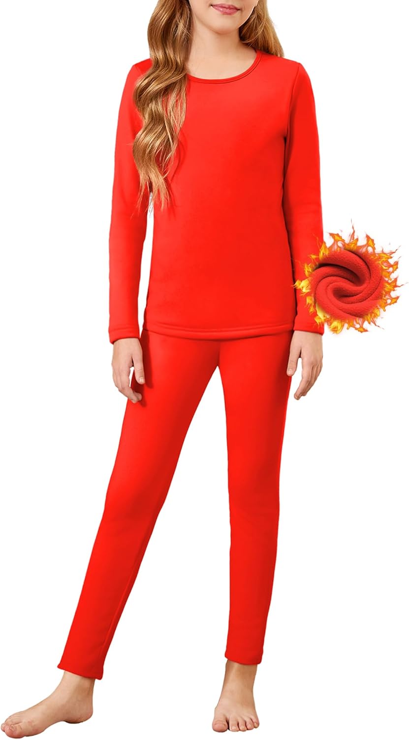 Sleek and Cozy Girls Thermal Underwear Set - Perfect Match for Winter