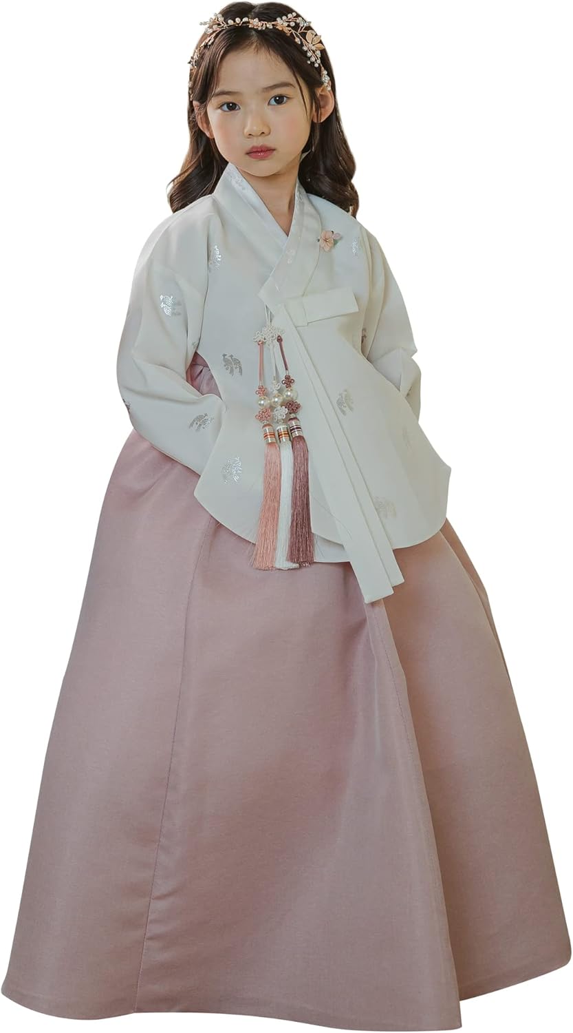 Special Occasion Girls Ivory Hanbok Dress