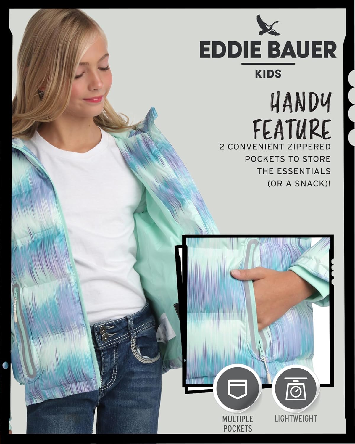 Eddie Bauer Girls Winter Jacket Comfortable Warm