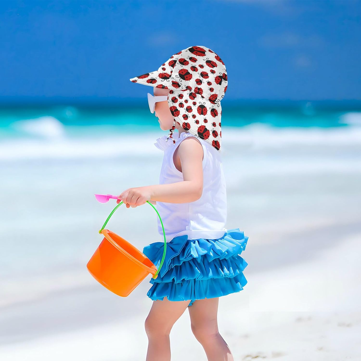 Cute Red Ladybugs Bucket Hat for Toddlers Kids