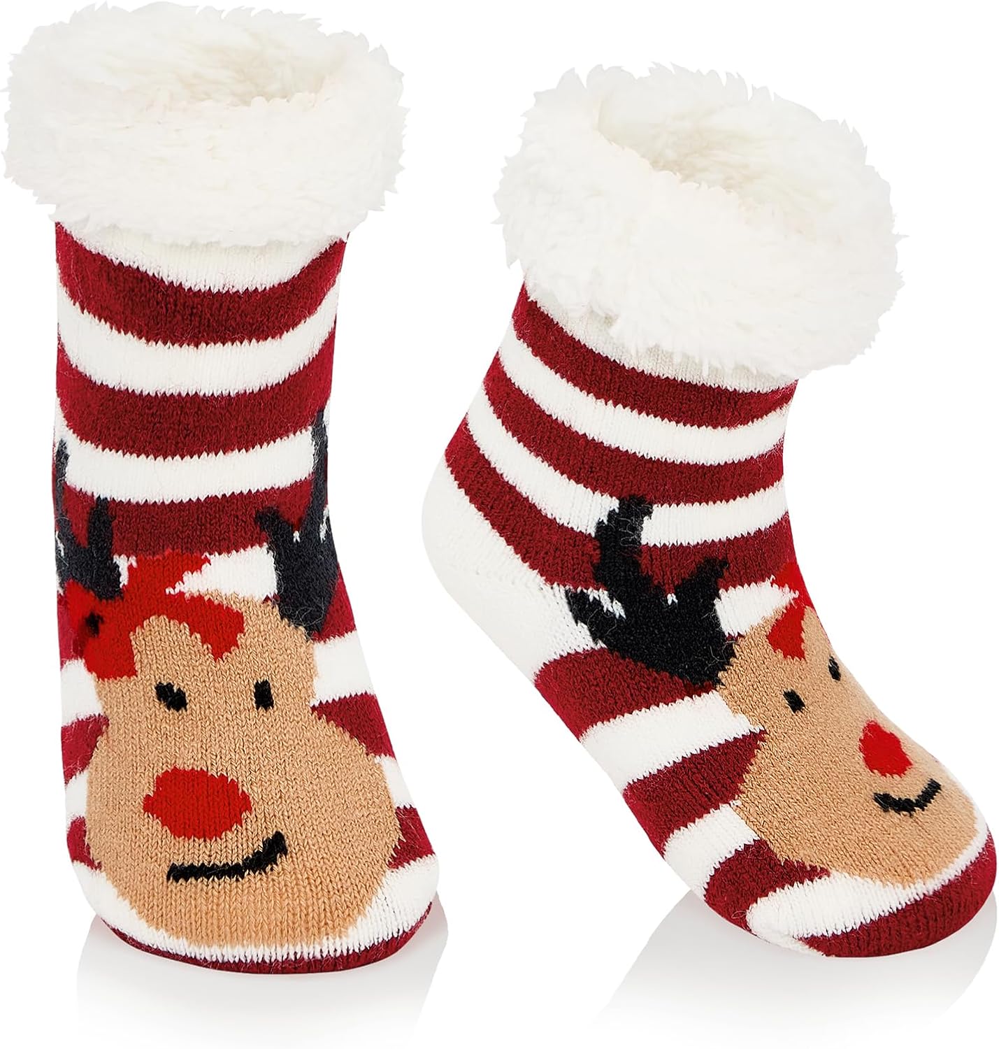 Zando Kids Fuzzy Socks with Grips - Cozy Winter Warmers for Toddlers Kids