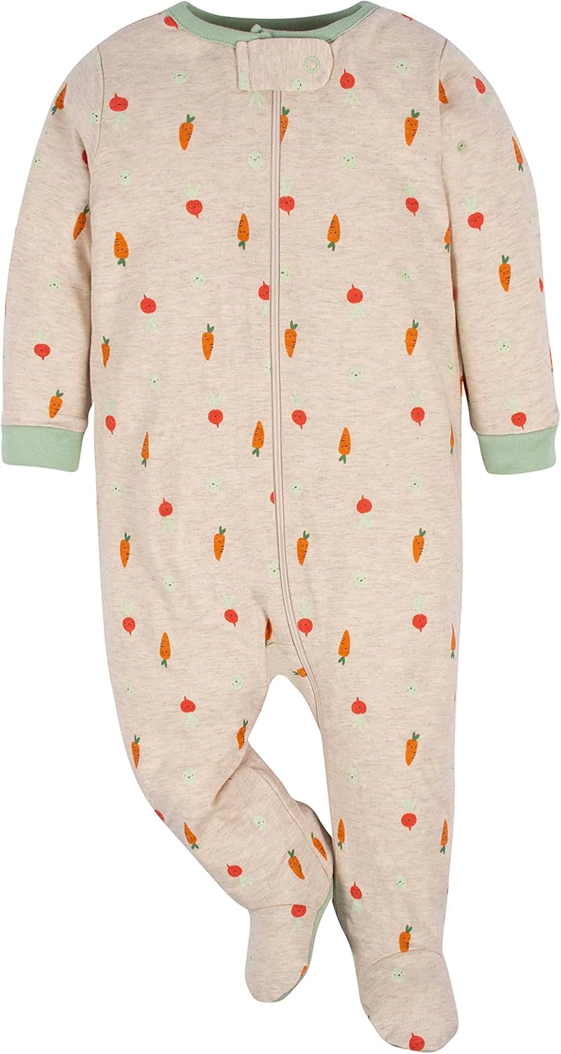 4-Pack Sleep N Play Footies for Newborns Gerber Essential Birthwear
