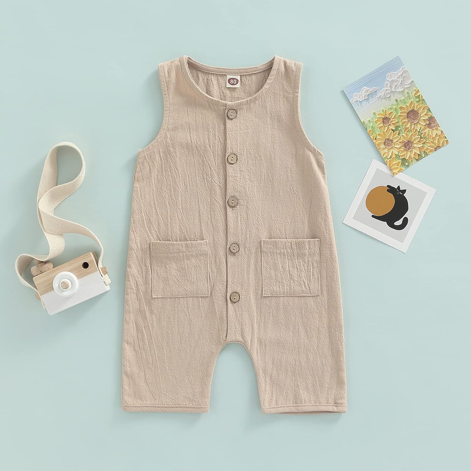 Mubineo Summer Linen Romper Jumpsuit for Baby