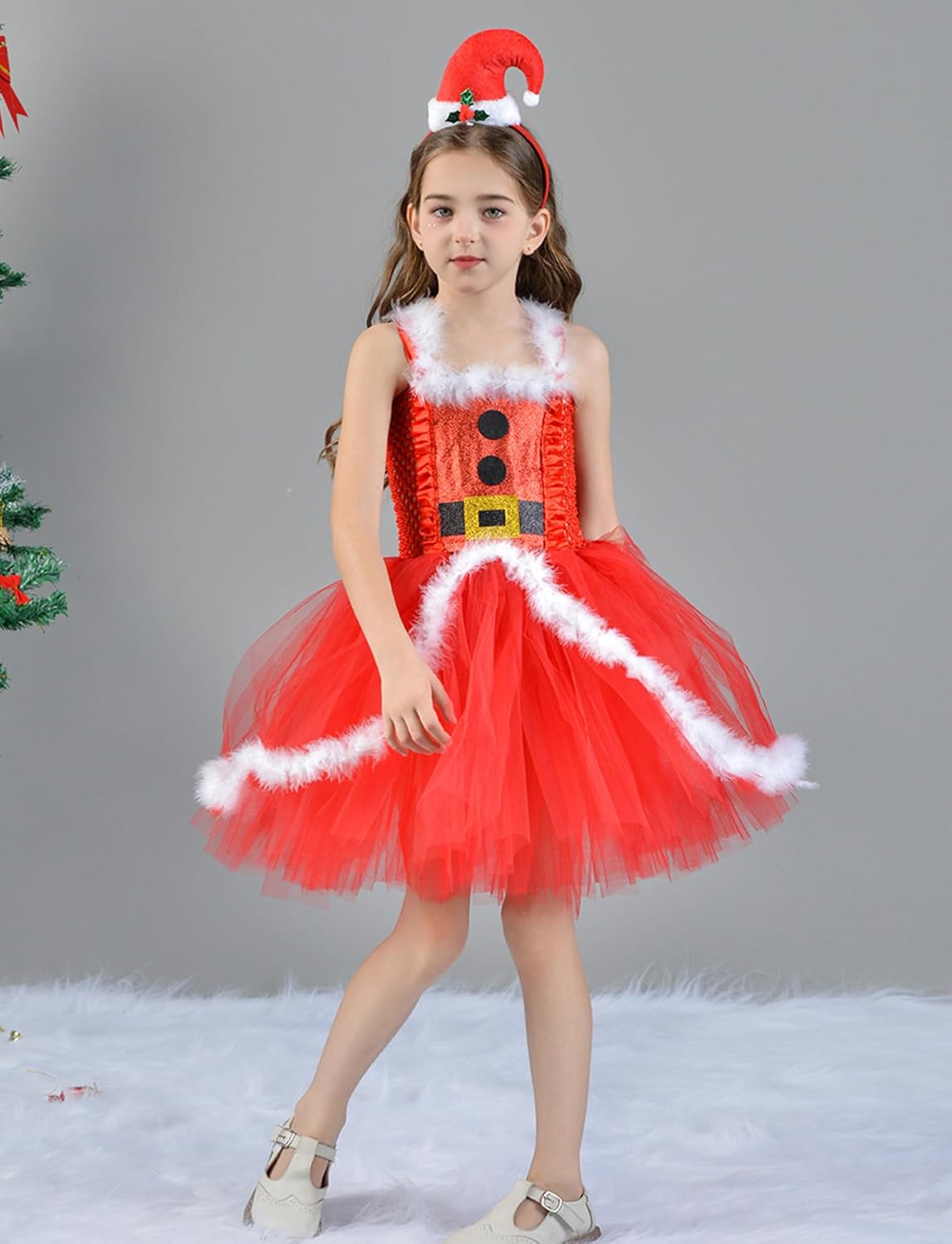 Happy Cherry Christmas Princess Dress for Toddler Girls