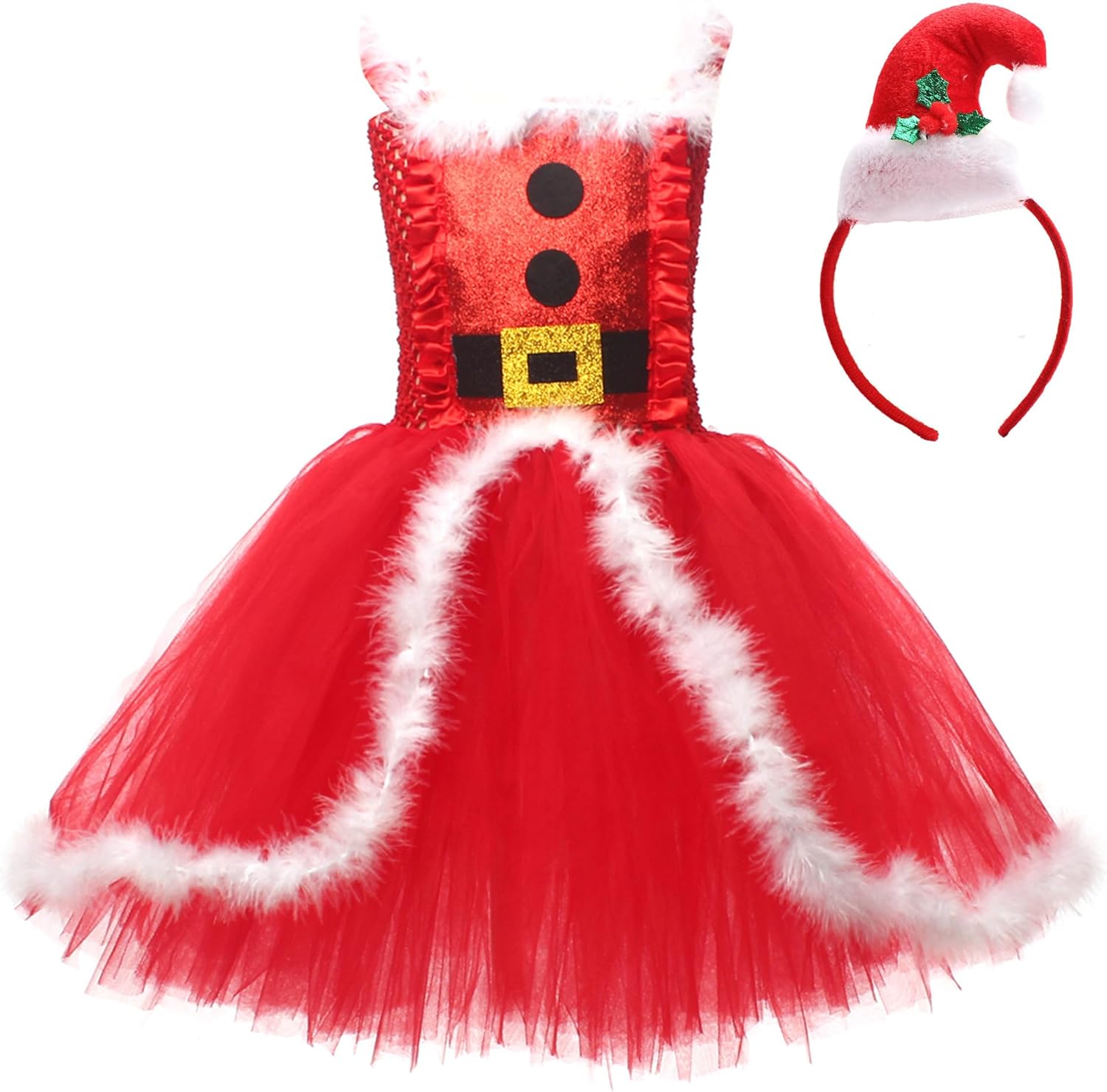 Happy Cherry Christmas Princess Dress for Toddler Girls