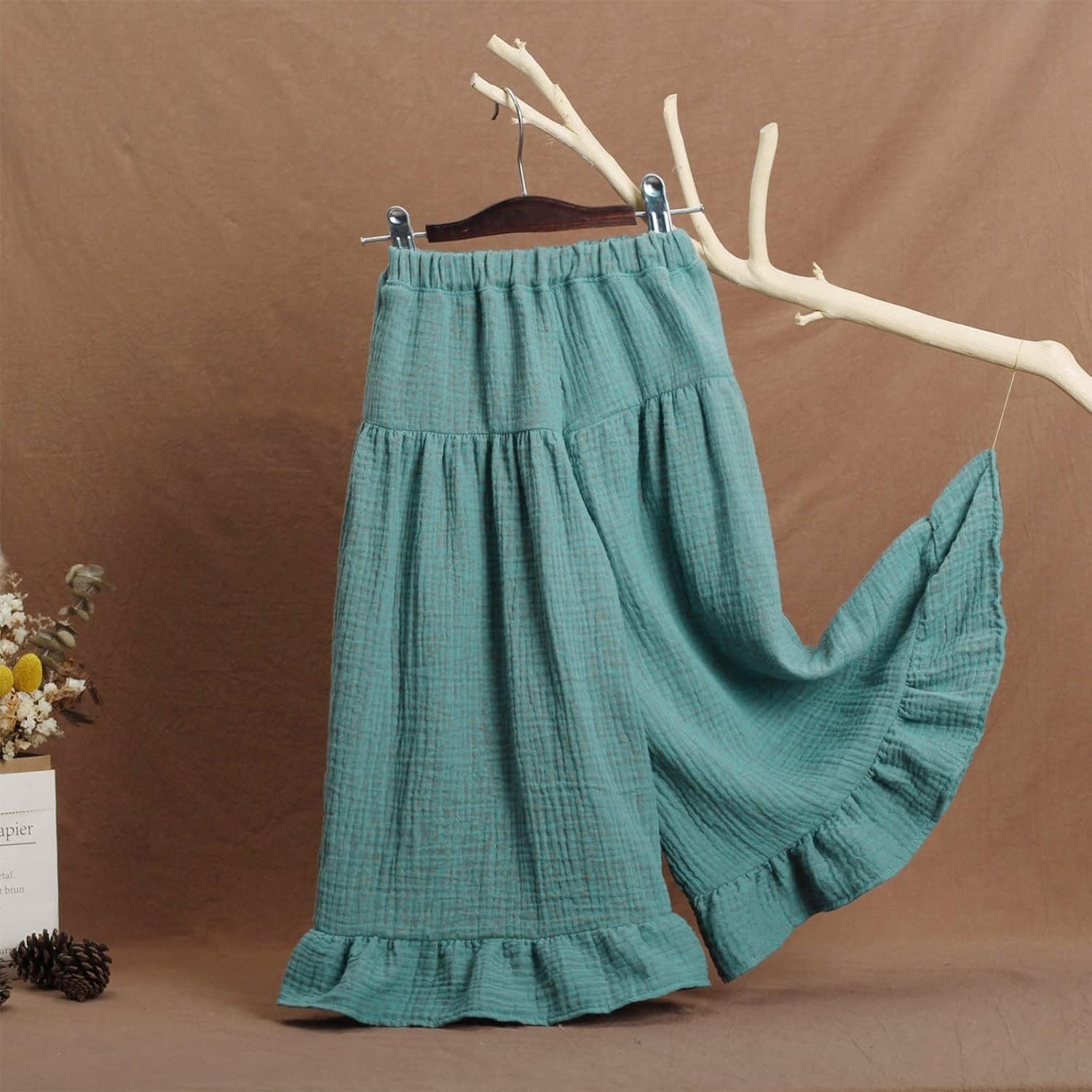Wide-Leg Cotton Linen Pants for Kids