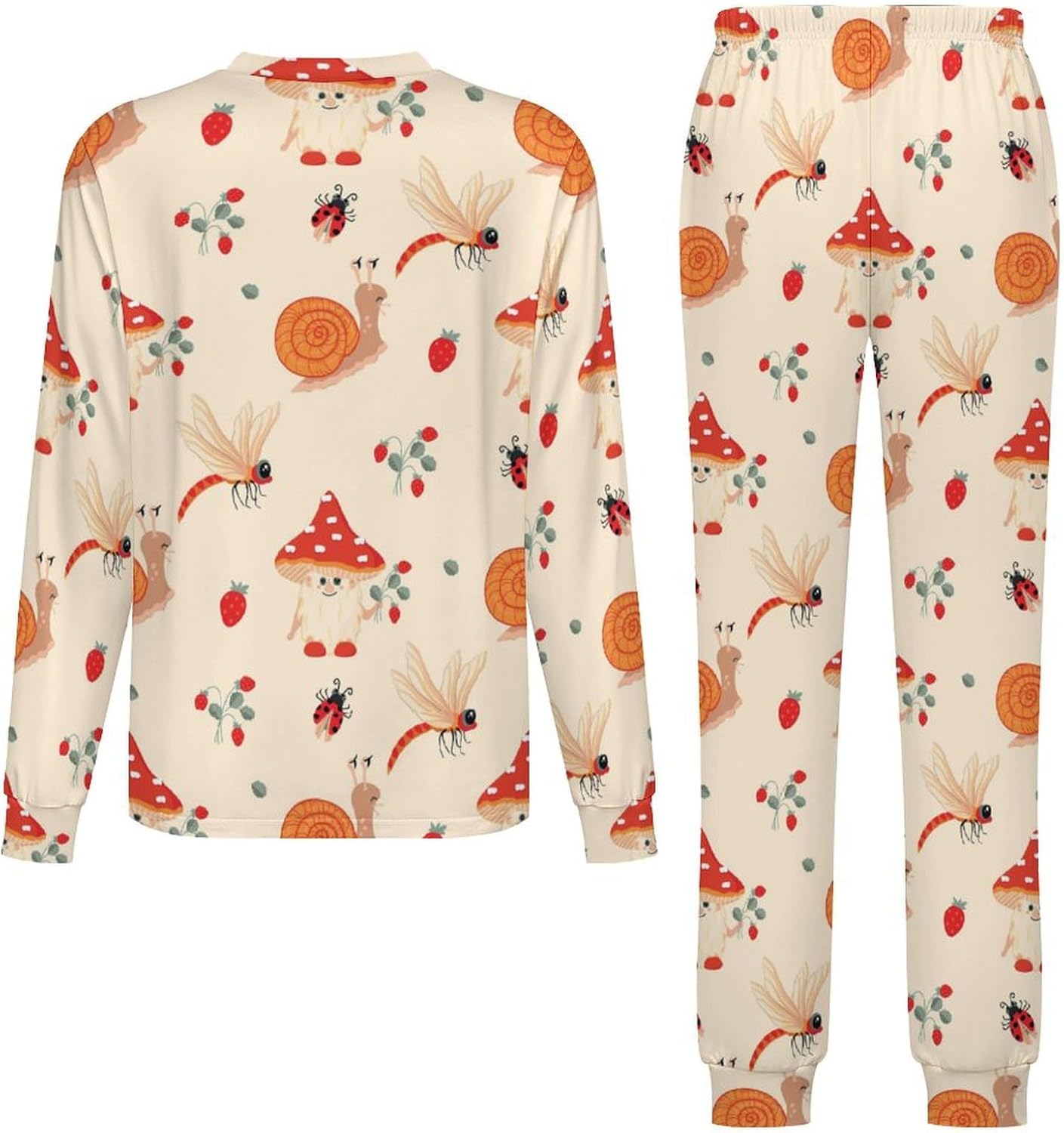 Funny Snail Mushroom Kids Pants Set
