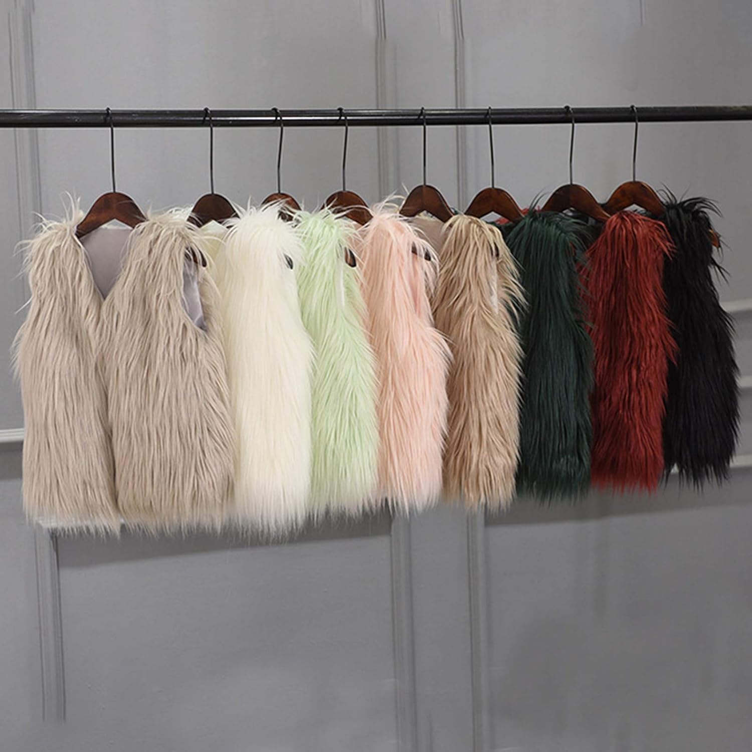 RNTOP Toddler Girls Faux Furry Winter Vest Sweatshirt Jacket