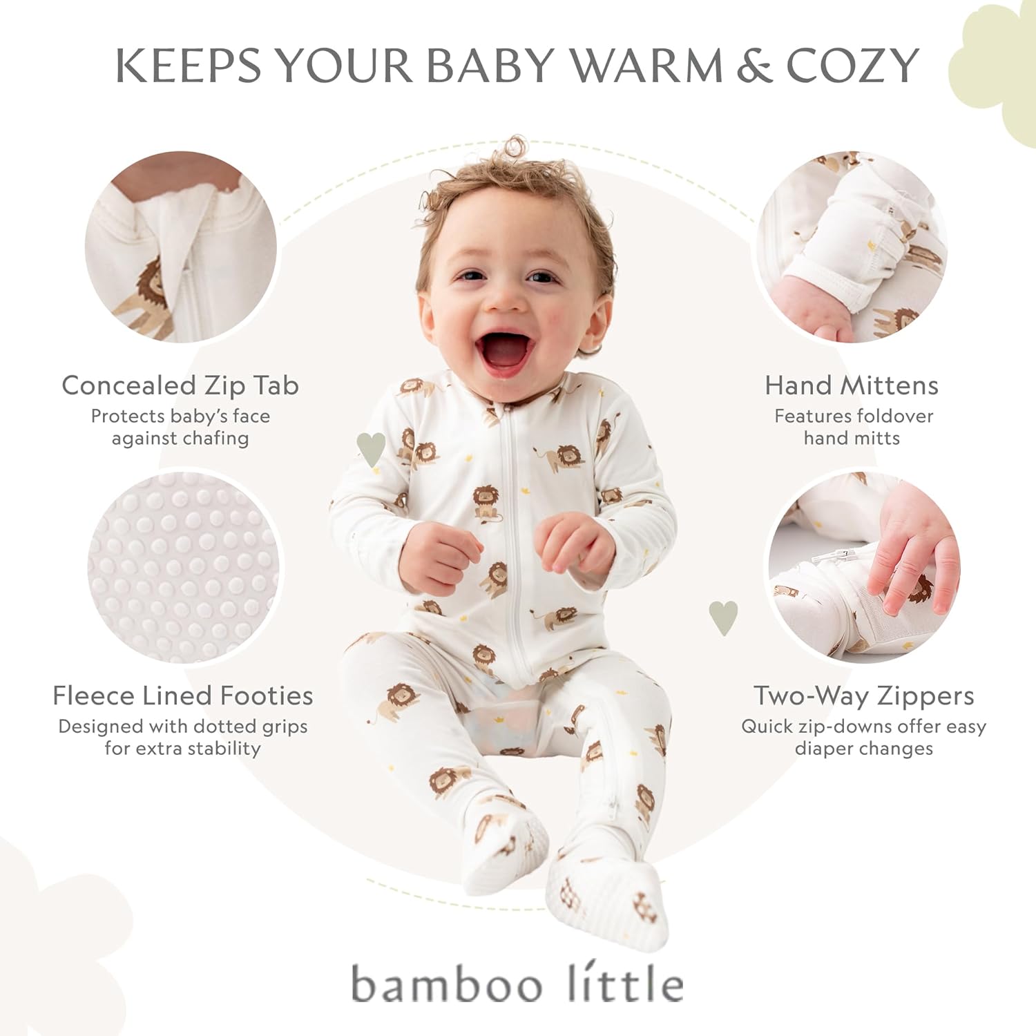 Bamboo Little Soft Baby Pjs Cozy Bamboo Footies for Newborns