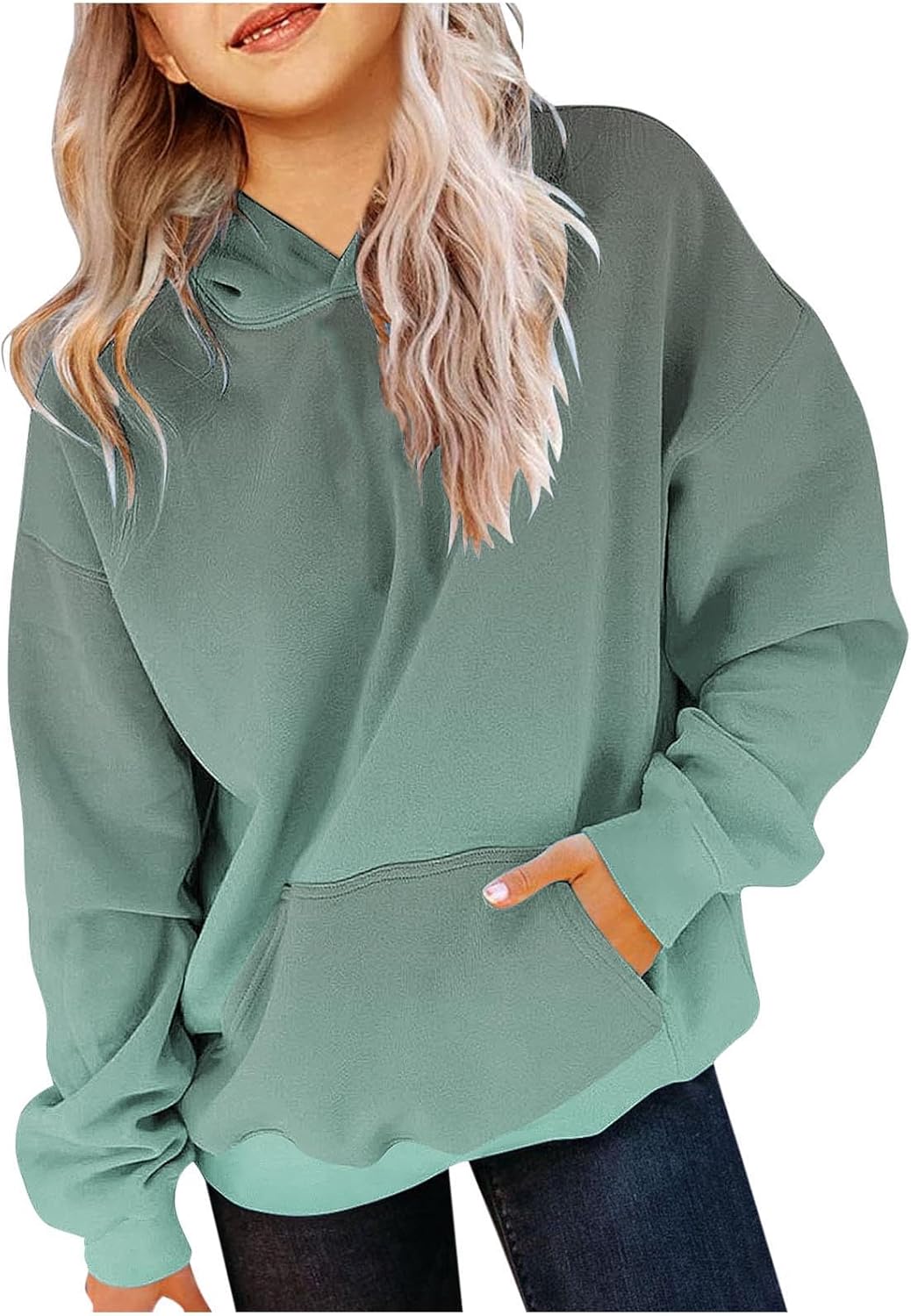 Cute Trendy Preppy Gradient Over-sized Ganymides
