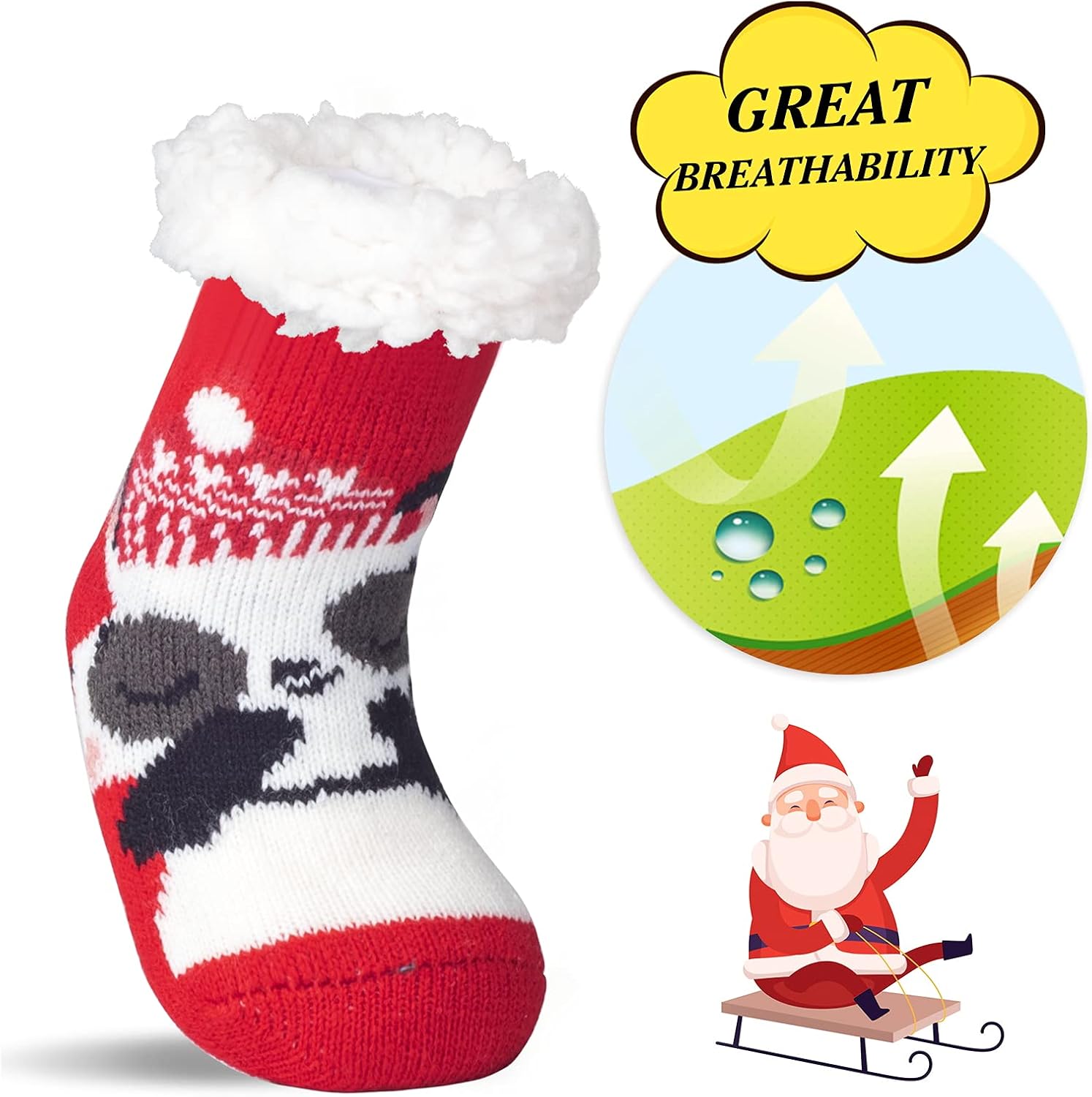 Warm Fuzzy Non-Slip Sherpa Socks for Kids