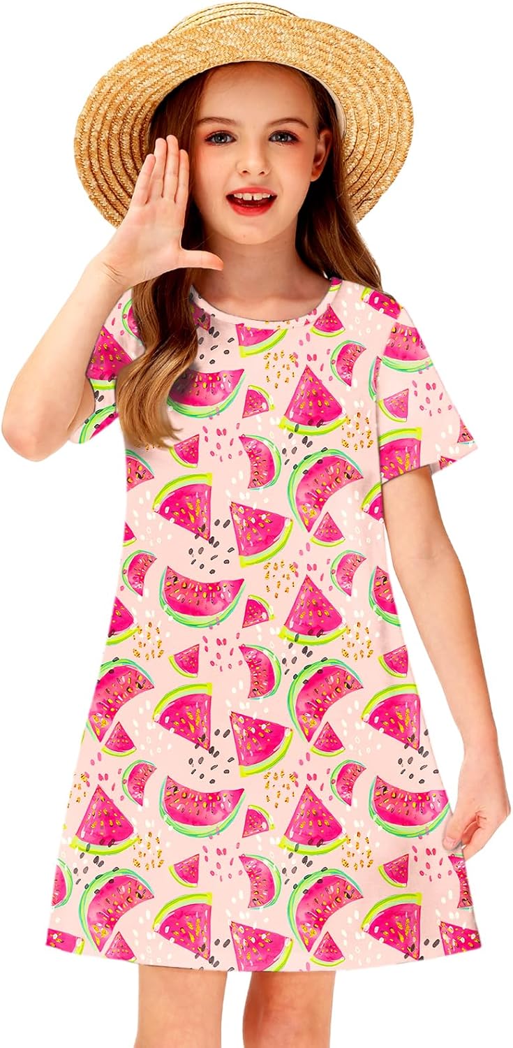 Girls Hawaiian T-shirt Dress 5-14 Years
