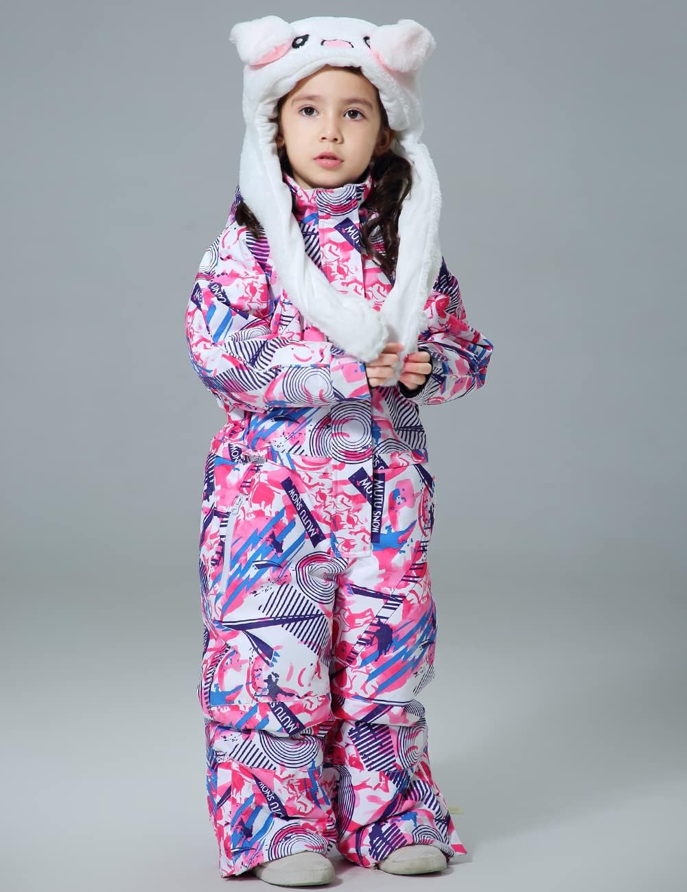 YEEFINE - One-Piece Winter Snowsuit for Kids Adults - Waterproof Windproof