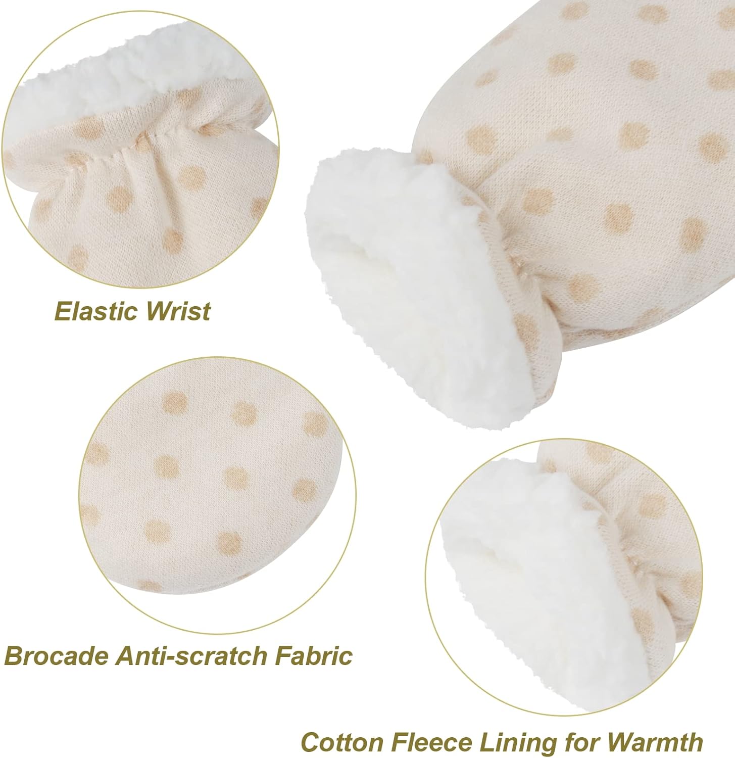 Hicdaw 2 Pairs Baby mittens Newborn to 18 Month