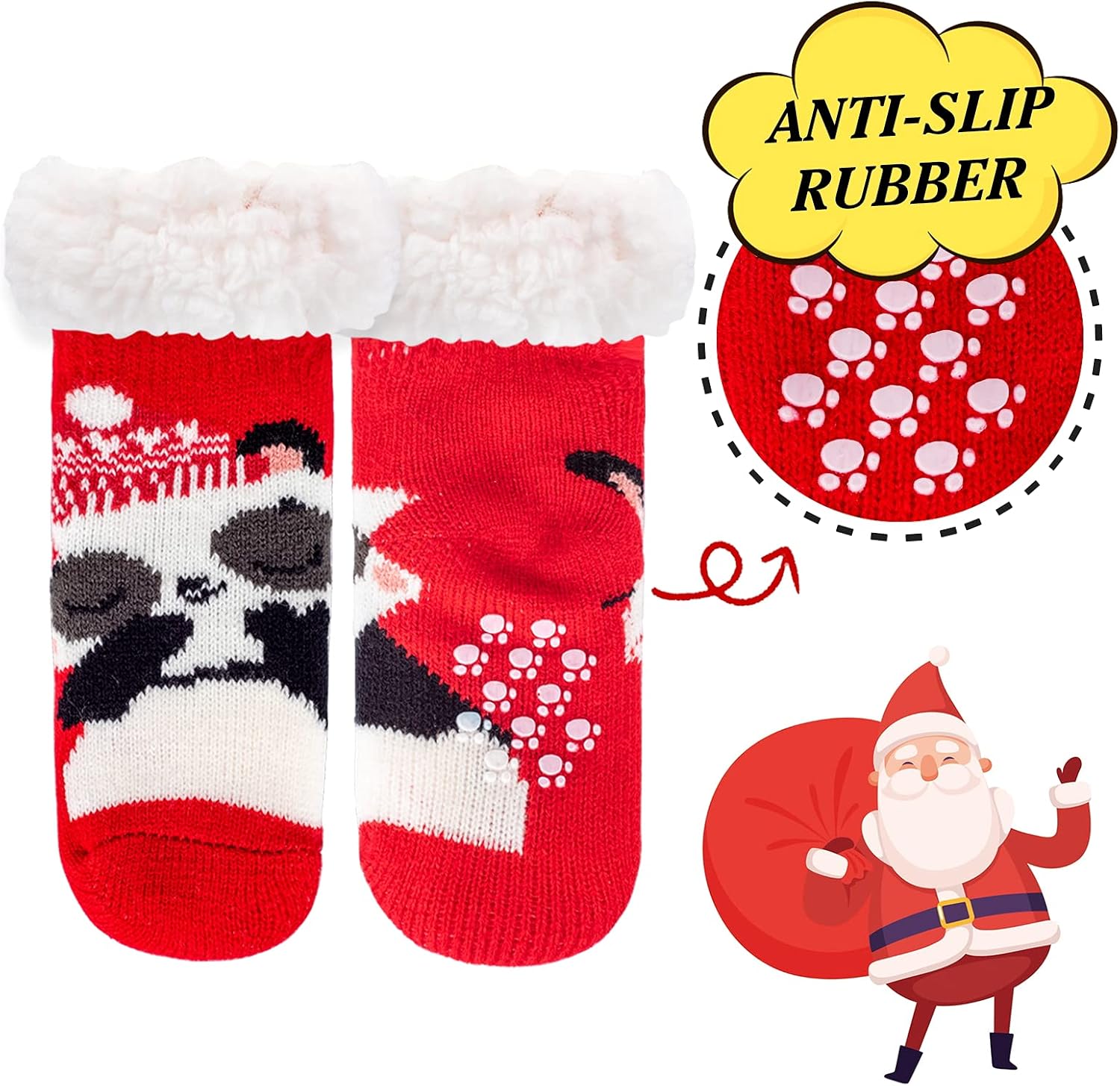 Warm Fuzzy Non-Slip Sherpa Socks for Kids