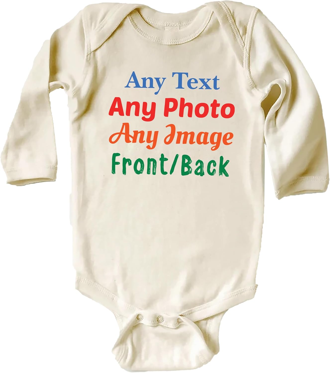 Voila Print Personalized Baby Bodysuit with Custom Text and Photo