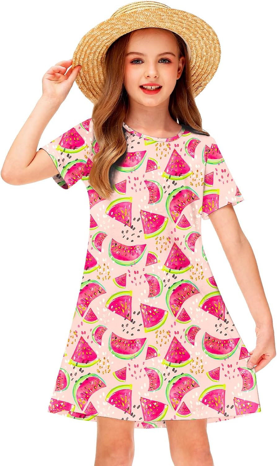 Girls Hawaiian T-shirt Dress 5-14 Years